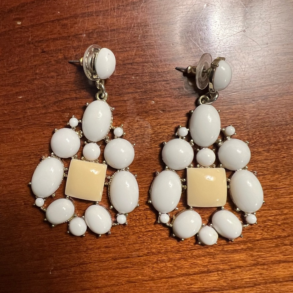 EXPRESS Chandelier White Drop Earrings
